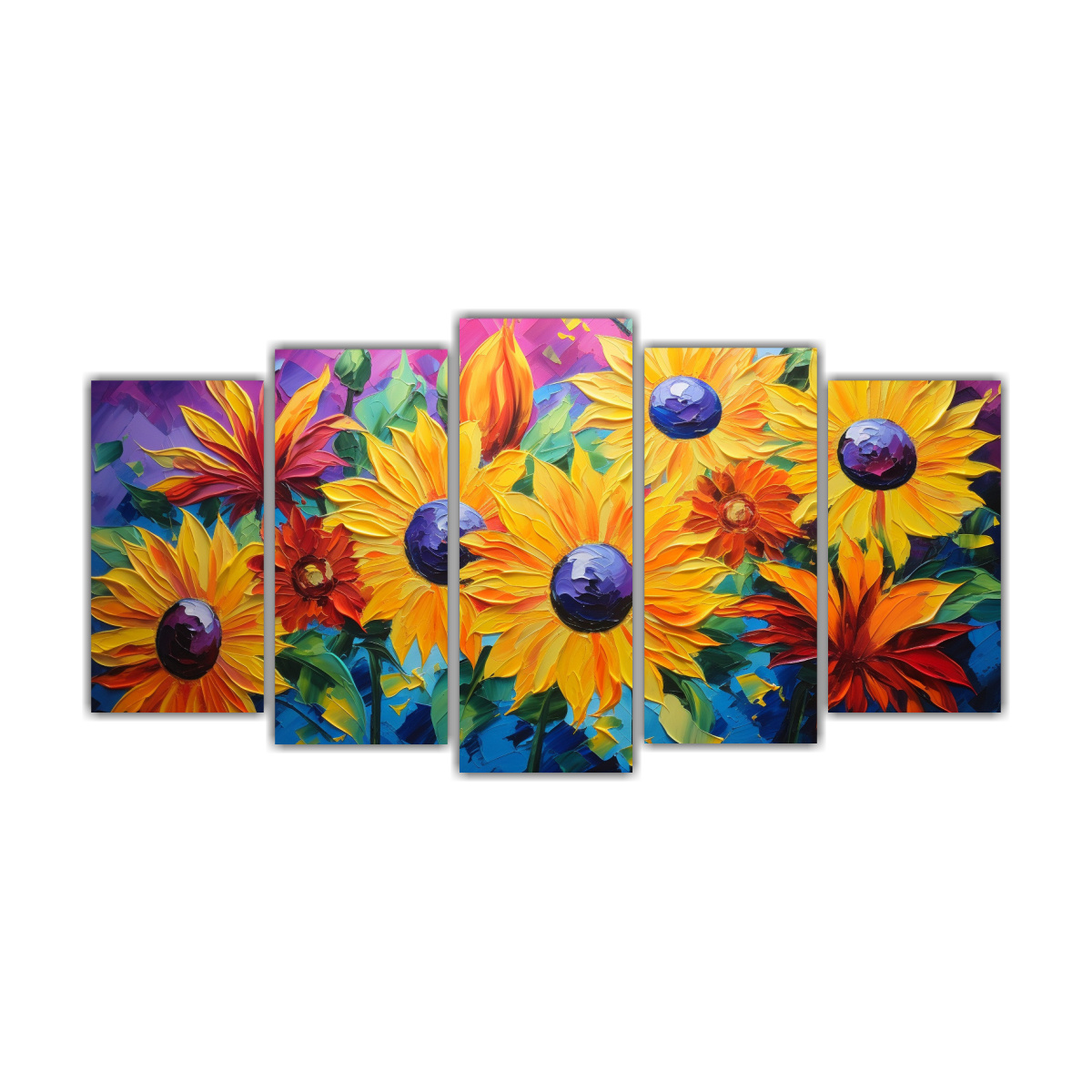 ARTES FOTOGRAFÍA ÚNICA DE GIRASOLES VIBRANTES 200X100 CM - 1