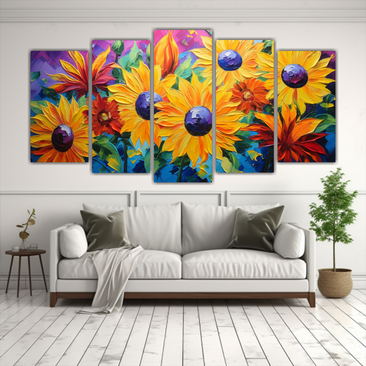 ARTES FOTOGRAFÍA ÚNICA DE GIRASOLES VIBRANTES 200X100 CM - 2