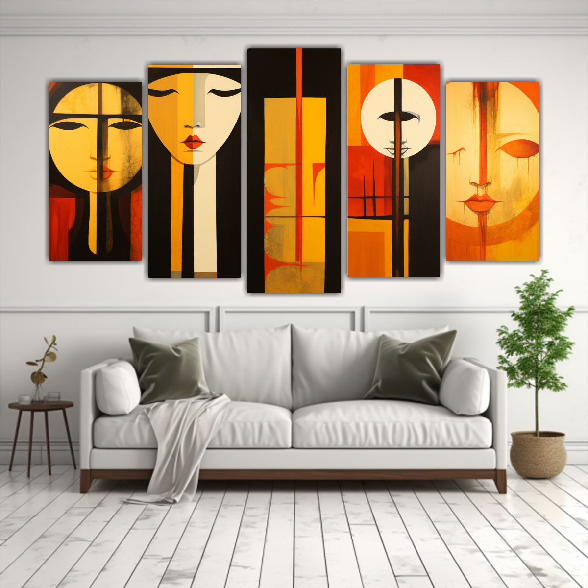 CONJUNTO DE 5 TELAS EN BASTIDOR DECORATIVO 150X75 CM - 2