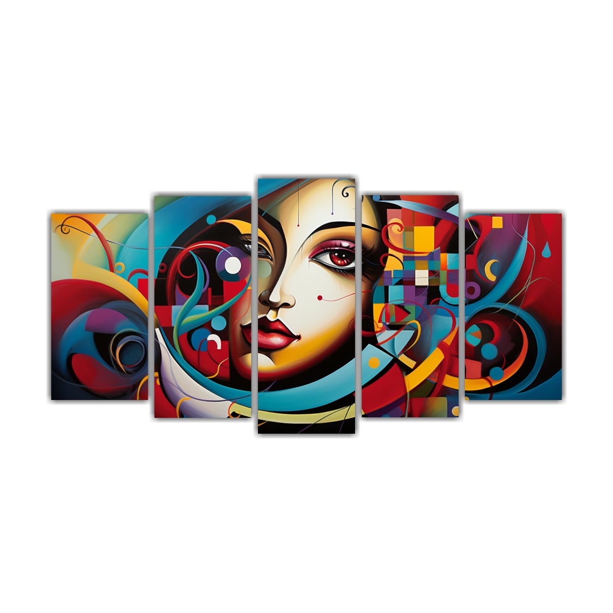 CUADROS ABSTRACTOS VINTAGE CON COMPOSICIONES DE 250X125 CM - 1