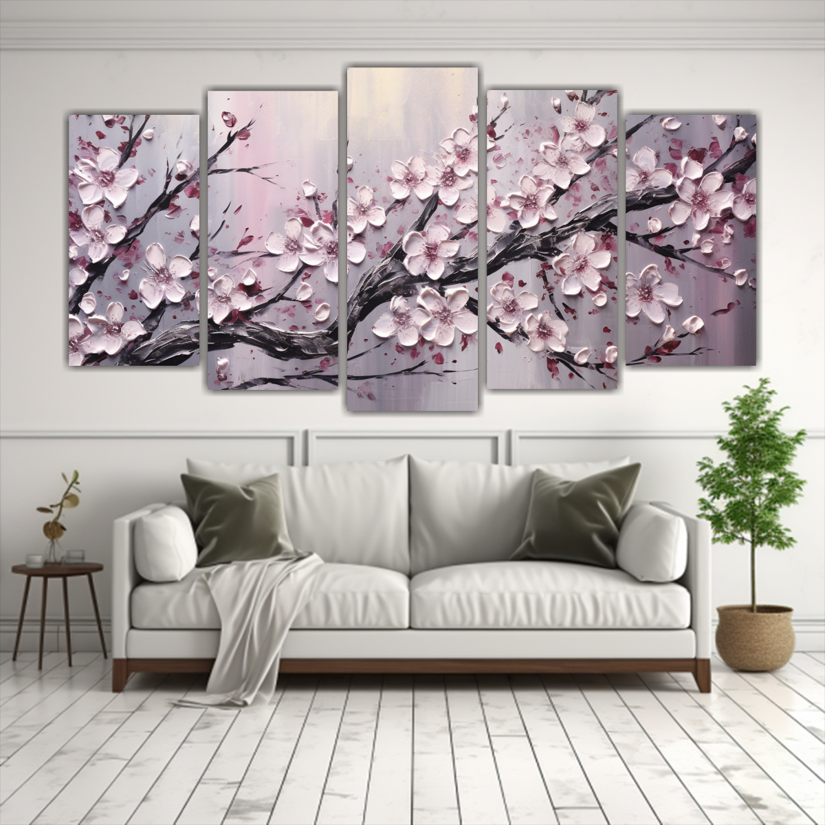 PINTURA EN LIENZO DE CEREZO NEGRO PARA 100X50 CM - 2