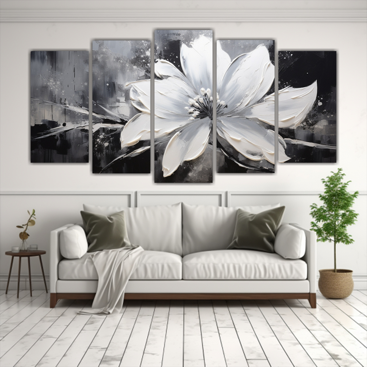 LIENZO DE TELA CONCEPTUAL CON UNA PINTURA NEGRA 250X125 CM - 2