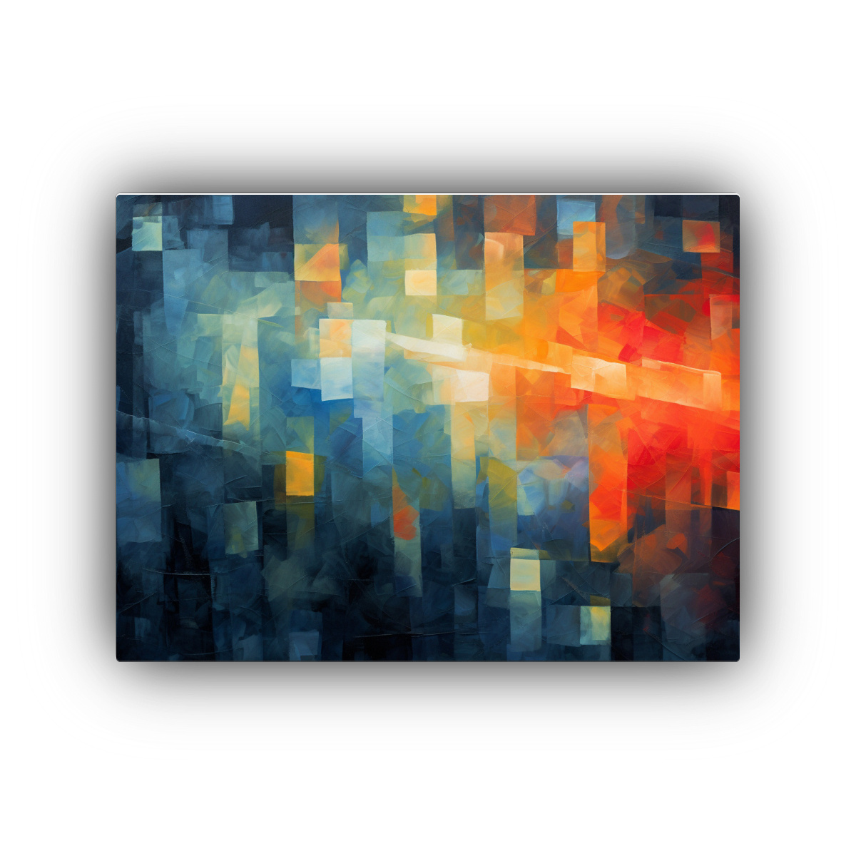 PINTURAS ABSTRACTAS AL ÓLEO AL ATARDECER CON 60X40 CM - 1