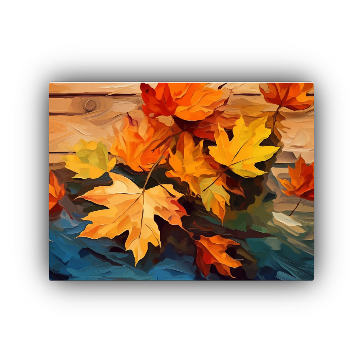 CUADRO DE DECORACIÓN CON HOJAS DE OTOÑO EN 60X40 CM - 1