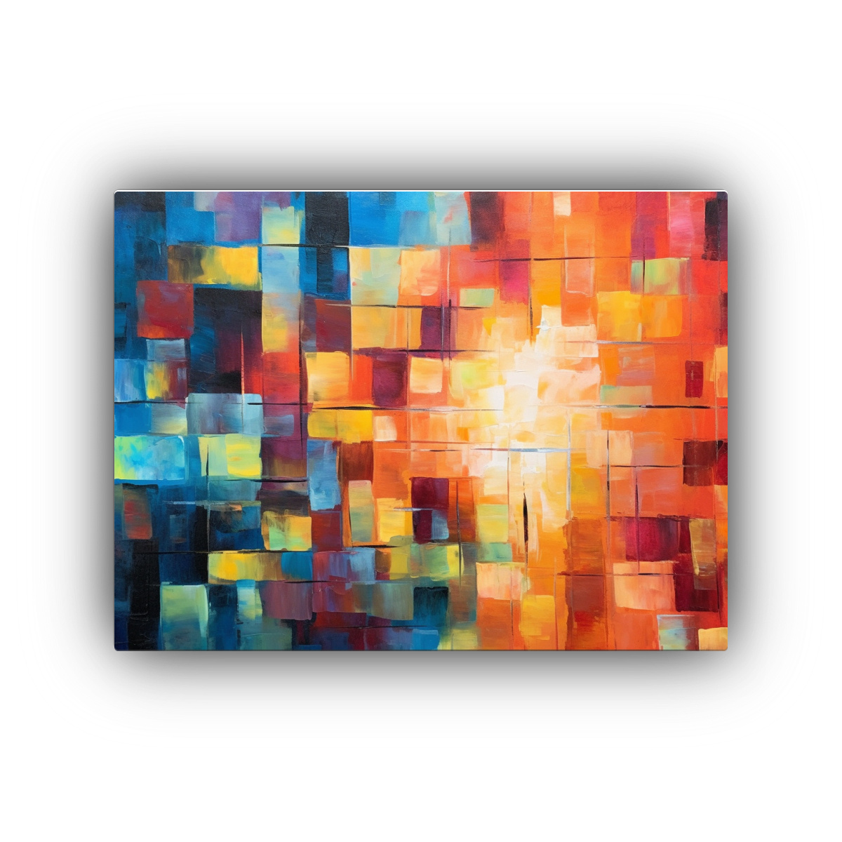 CUADRO IMPRESO: PINTURA AL ÓLEO CON COLORES 40X30 CM - 1