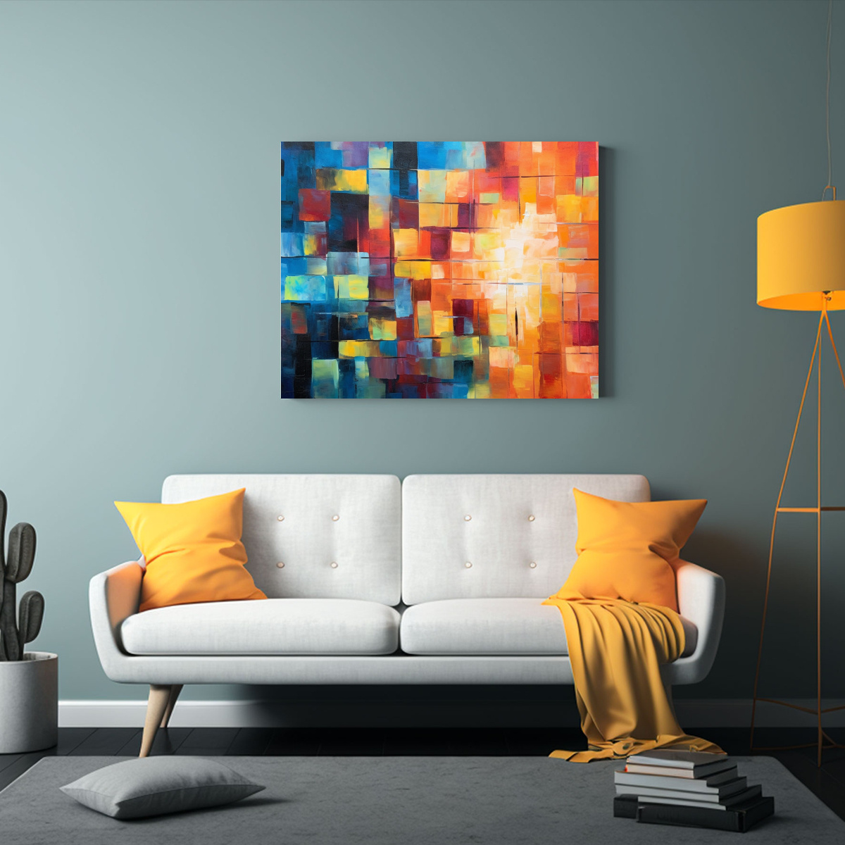CUADRO IMPRESO: PINTURA AL ÓLEO CON COLORES 40X30 CM - 2