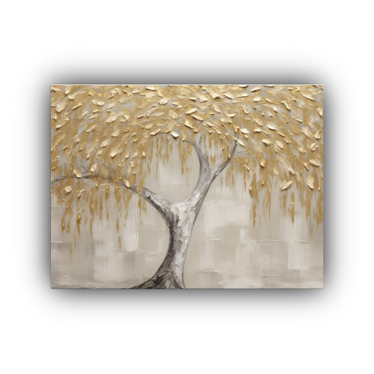 PINTURA DECORATIVA CON TEXTURA DE HOJA DE ORO 40X30 CM - 1