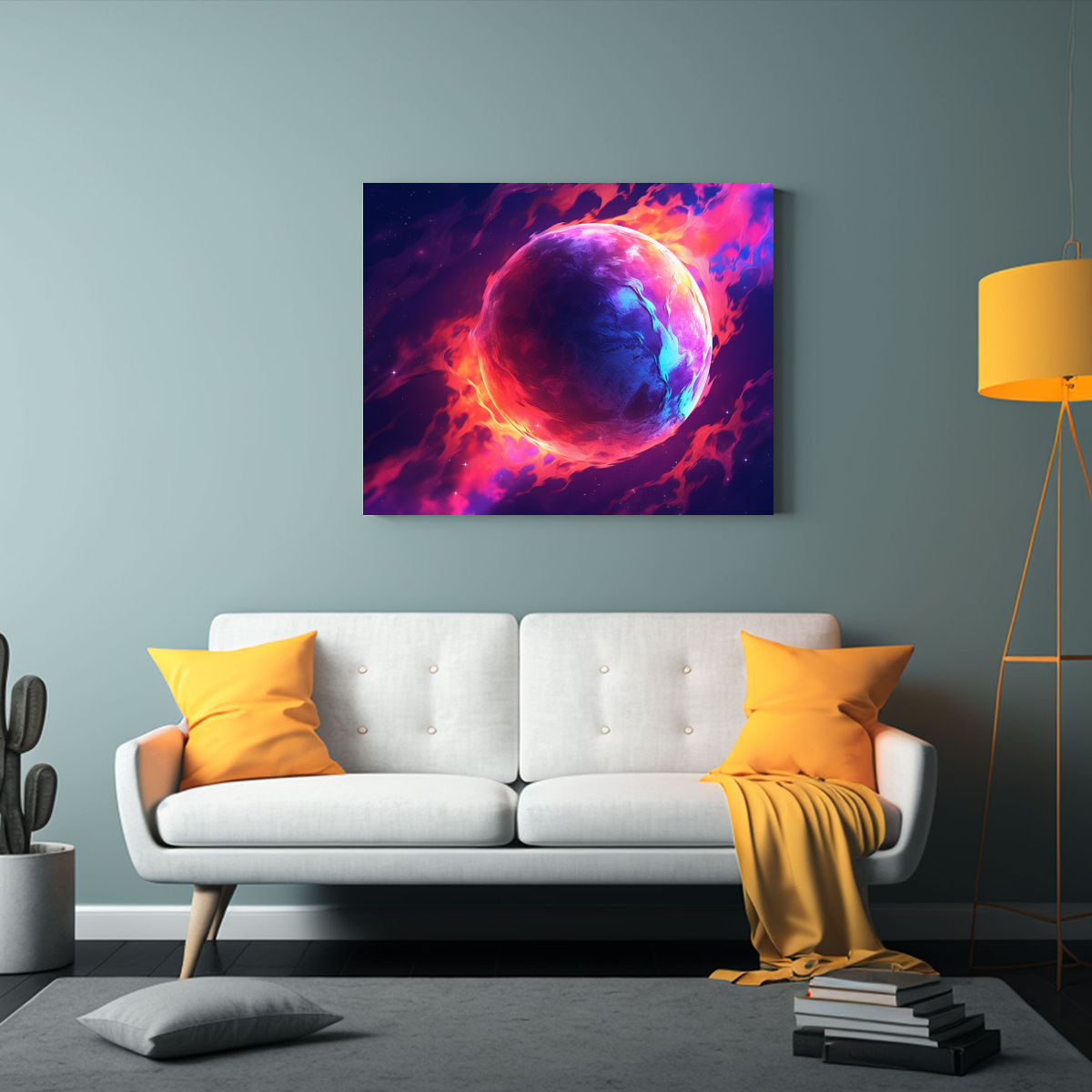 CUADRO DECORATIVO URBANO PLANETA TIERRA ESPACIO 90X60 CM - 2