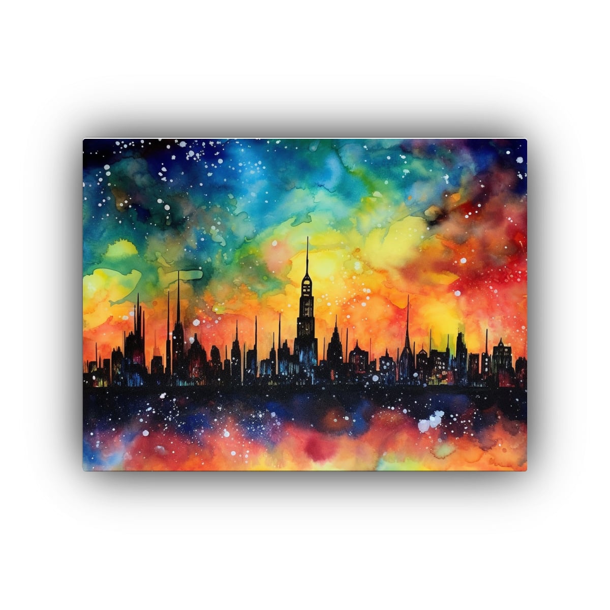 PINTURA DECORATIVA ORIGINAL: CIUDAD FANTÁSTICA 40X30 CM - 1