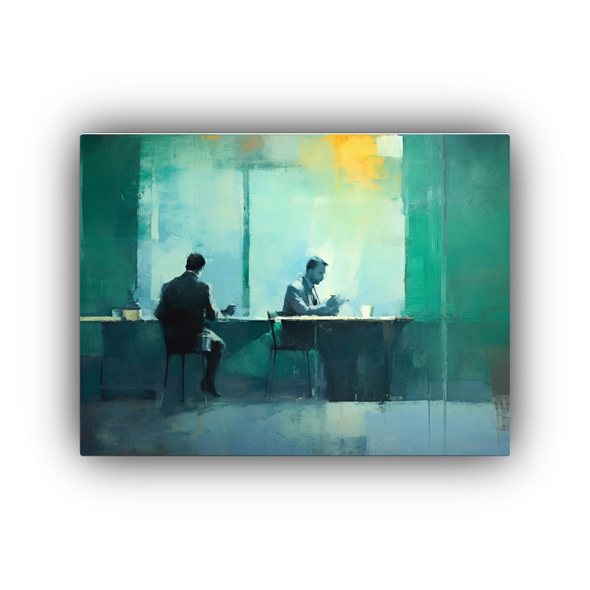 PINTURA ABSTRACTA MINIMALISTA EN COLORES 65X50 CM - 1