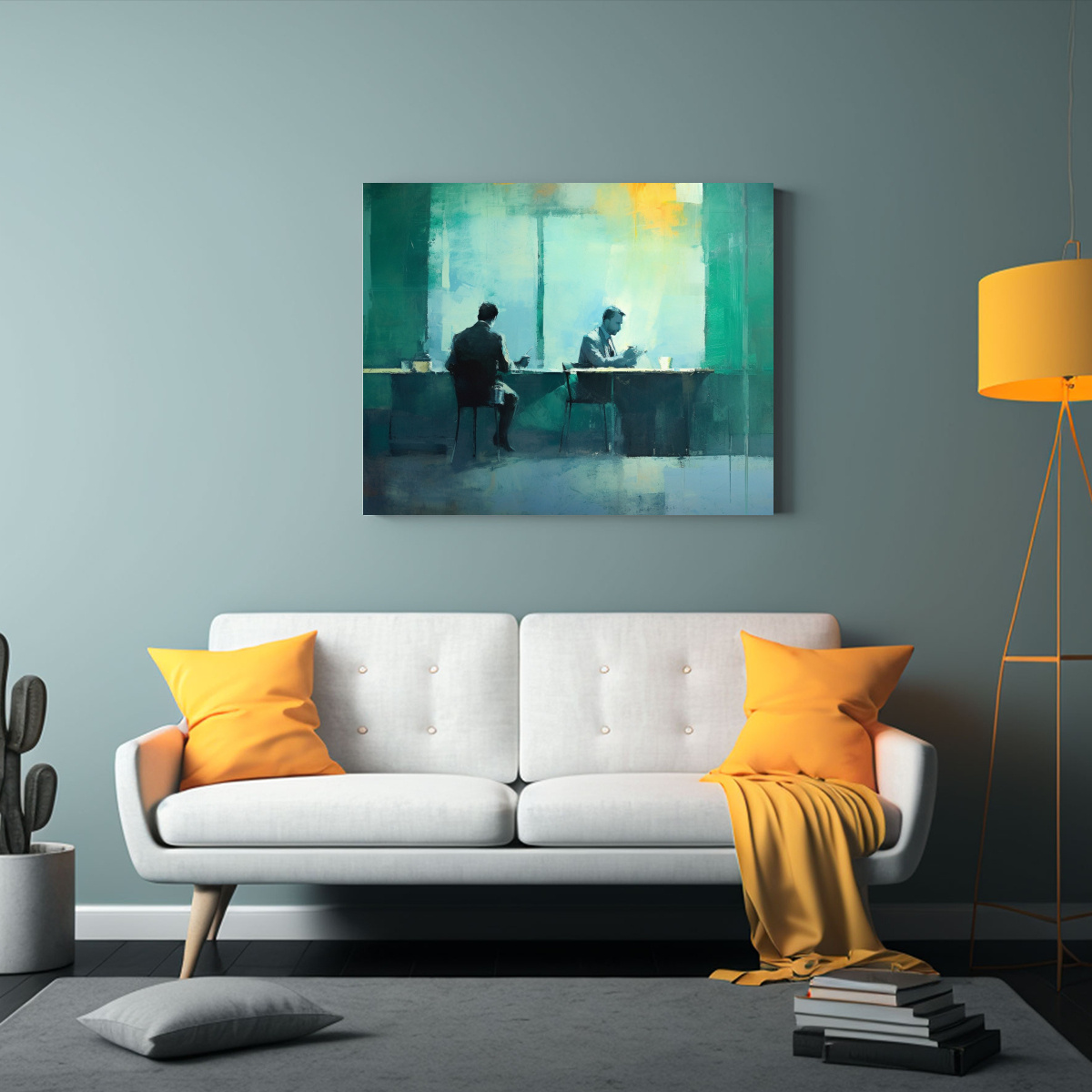 PINTURA ABSTRACTA MINIMALISTA EN COLORES 65X50 CM - 2