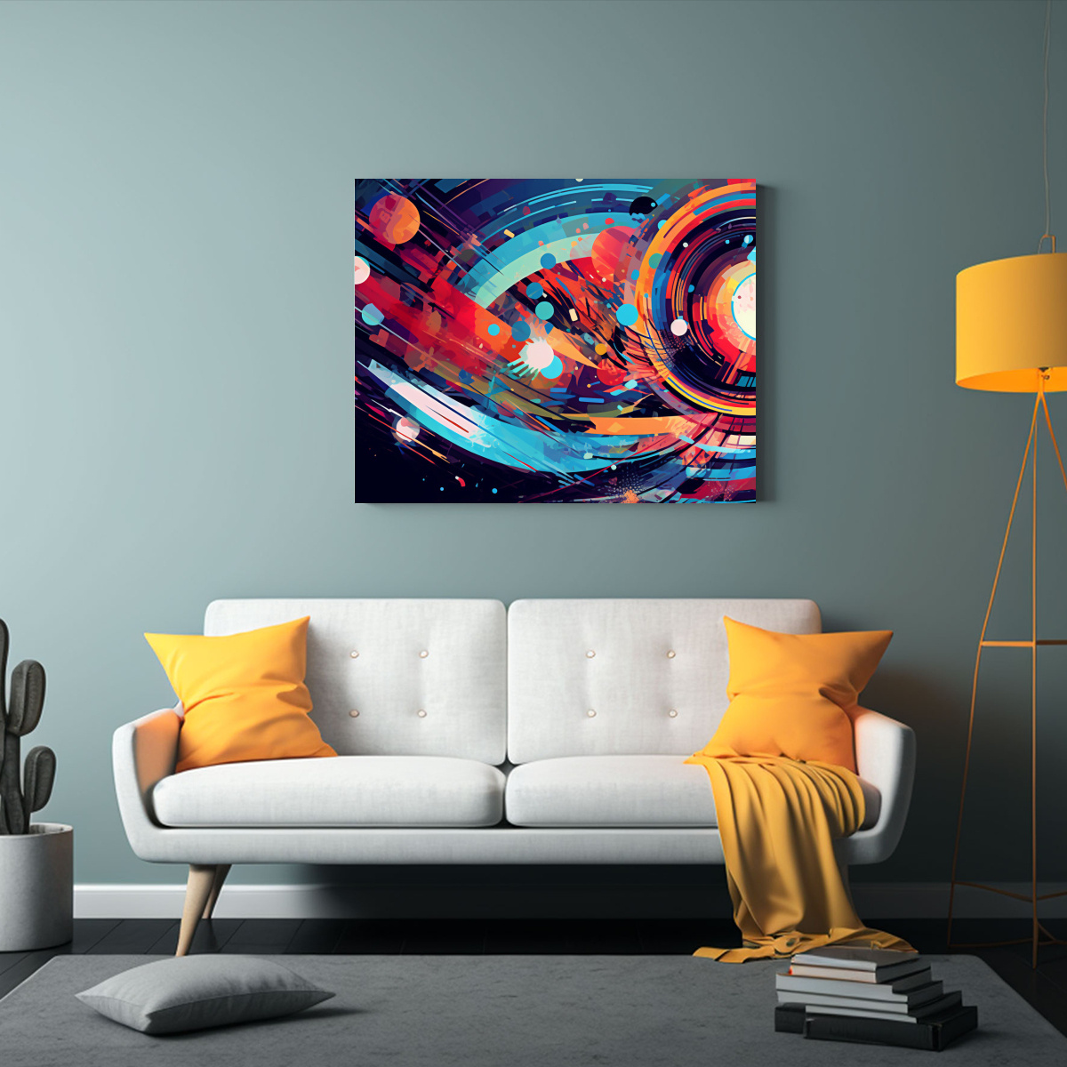 PINTURA ABSTRACTA MODERNA COLORIDA PARA 30X20 CM - 2