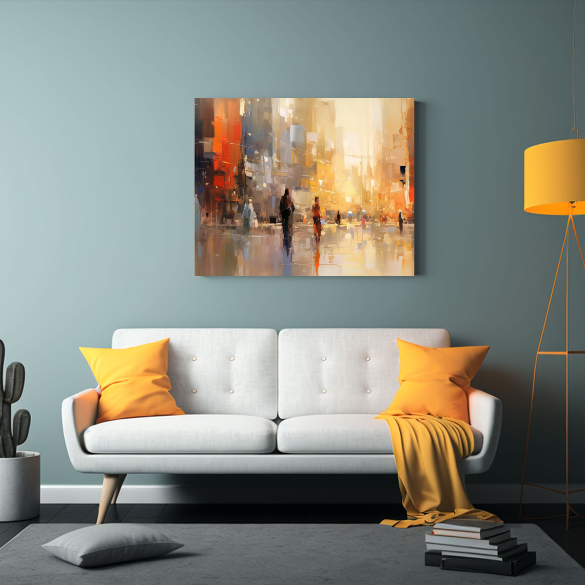 CUADRO ABSTRACTO DE CIUDAD PARA DECORACIÓN DE 45X30 CM - 2