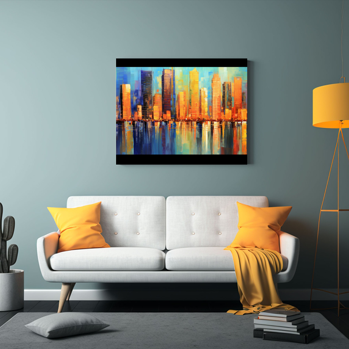 CUADROS ABSTRACTOS MODERNOS LIENZO 91460 B981 40X30 CM - 2
