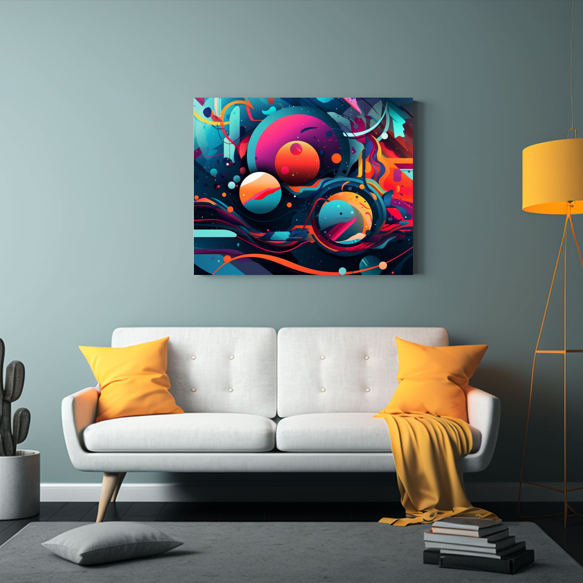 LIENZO DECORATIVO ABSTRACTO INSPIRADO EN EL 45X30 CM - 2