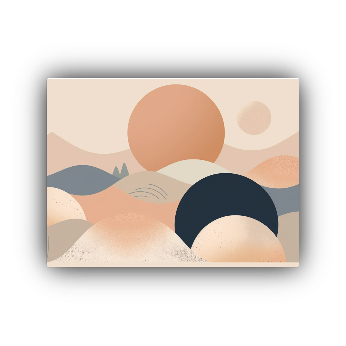 LIENZO MINIMALISTA BOHO EN TONOS NEUTROS Y PASTEL. 30X20 CM - 1