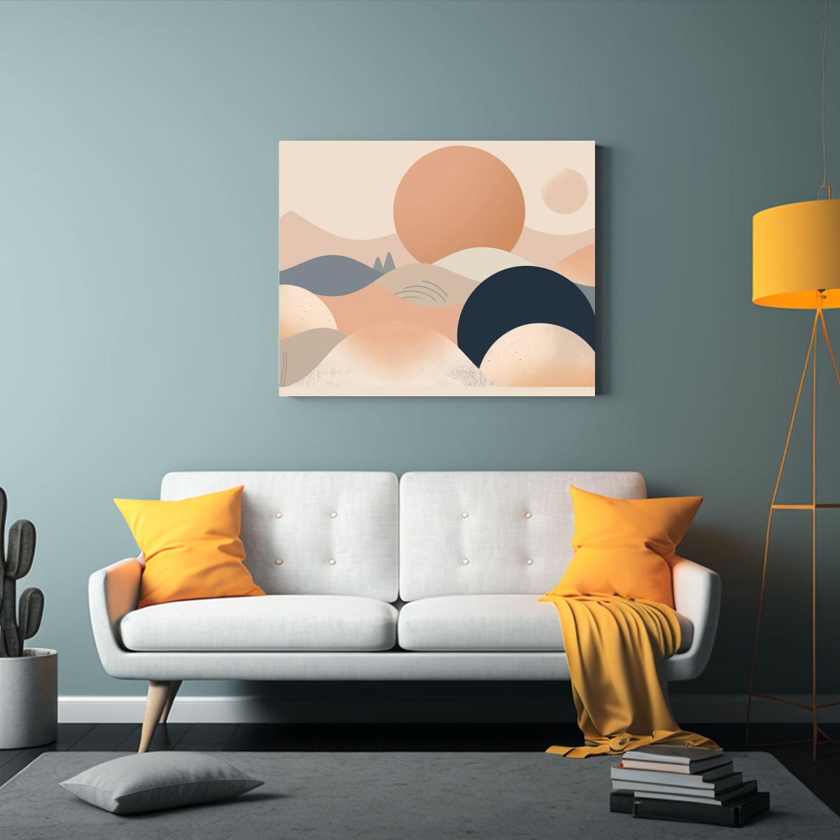 LIENZO MINIMALISTA BOHO EN TONOS NEUTROS Y PASTEL. 30X20 CM - 2