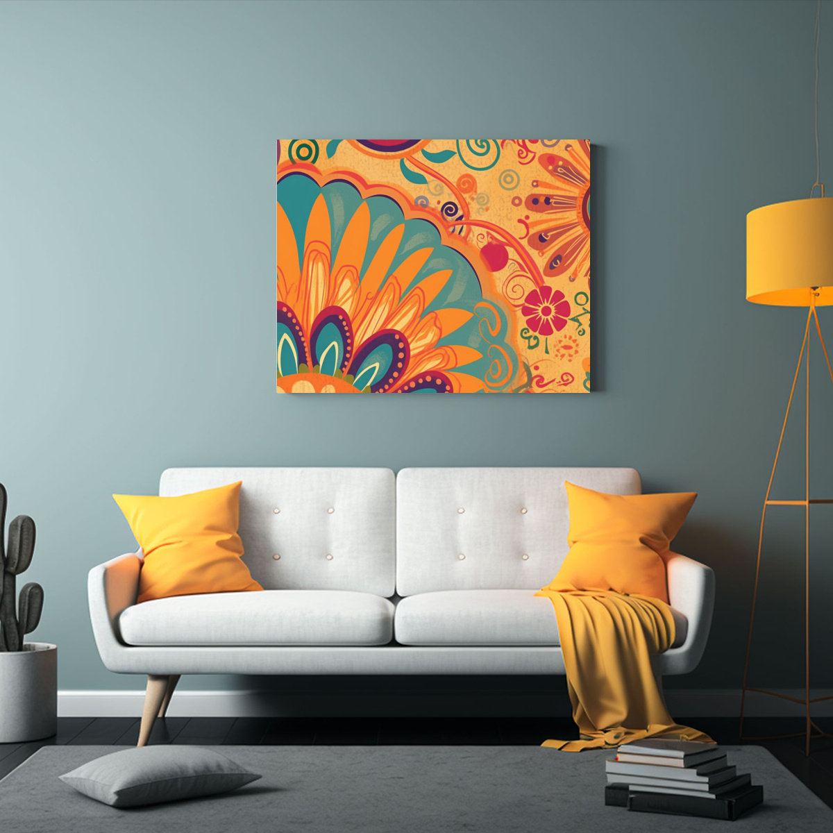 CUADRO EN BASTIDOR TONOS ESQUEMA IMAGINACIÓN 75X50 CM - 2