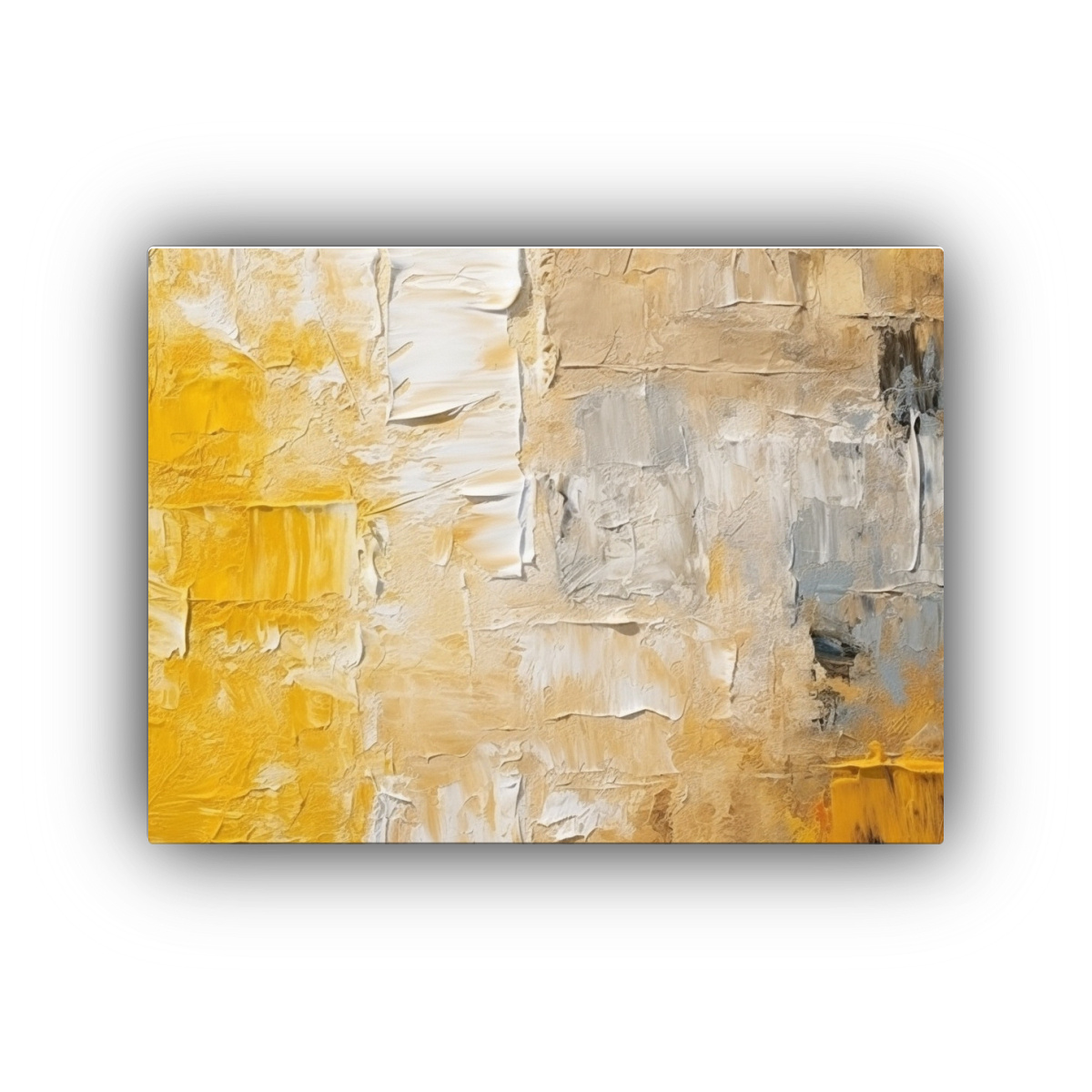 LIENZO DE TELA AMARILLO CON TEXTURA EQUILIBRADA: 60X40 CM - 1