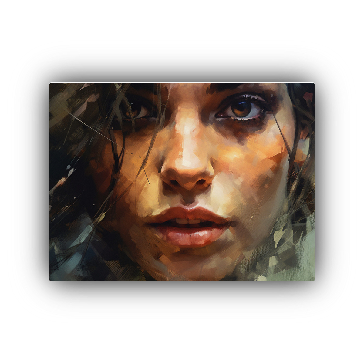 MUJER AGRESIVA EN PINTURAS DE DECORACIÓN DE 120X80 CM - 1