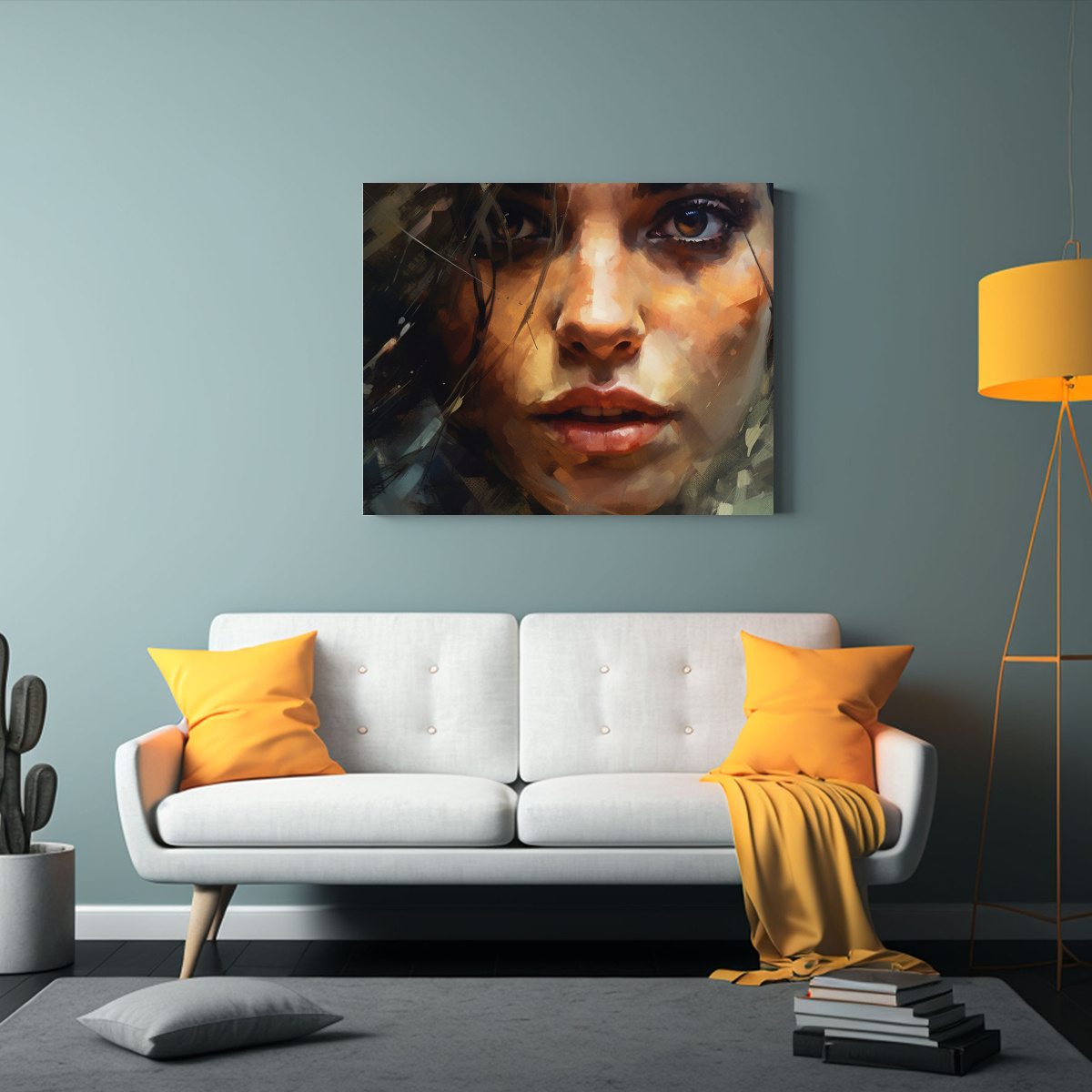 MUJER AGRESIVA EN PINTURAS DE DECORACIÓN DE 120X80 CM - 2