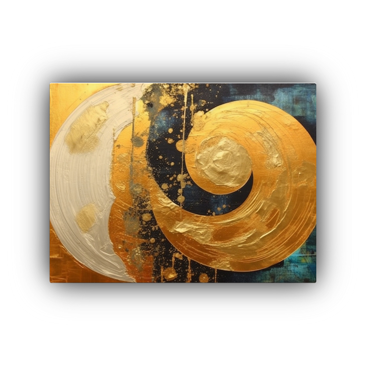 PINTURAS EN LIENZO DE FOIL DORADO ESTILO 75X50 CM - 1