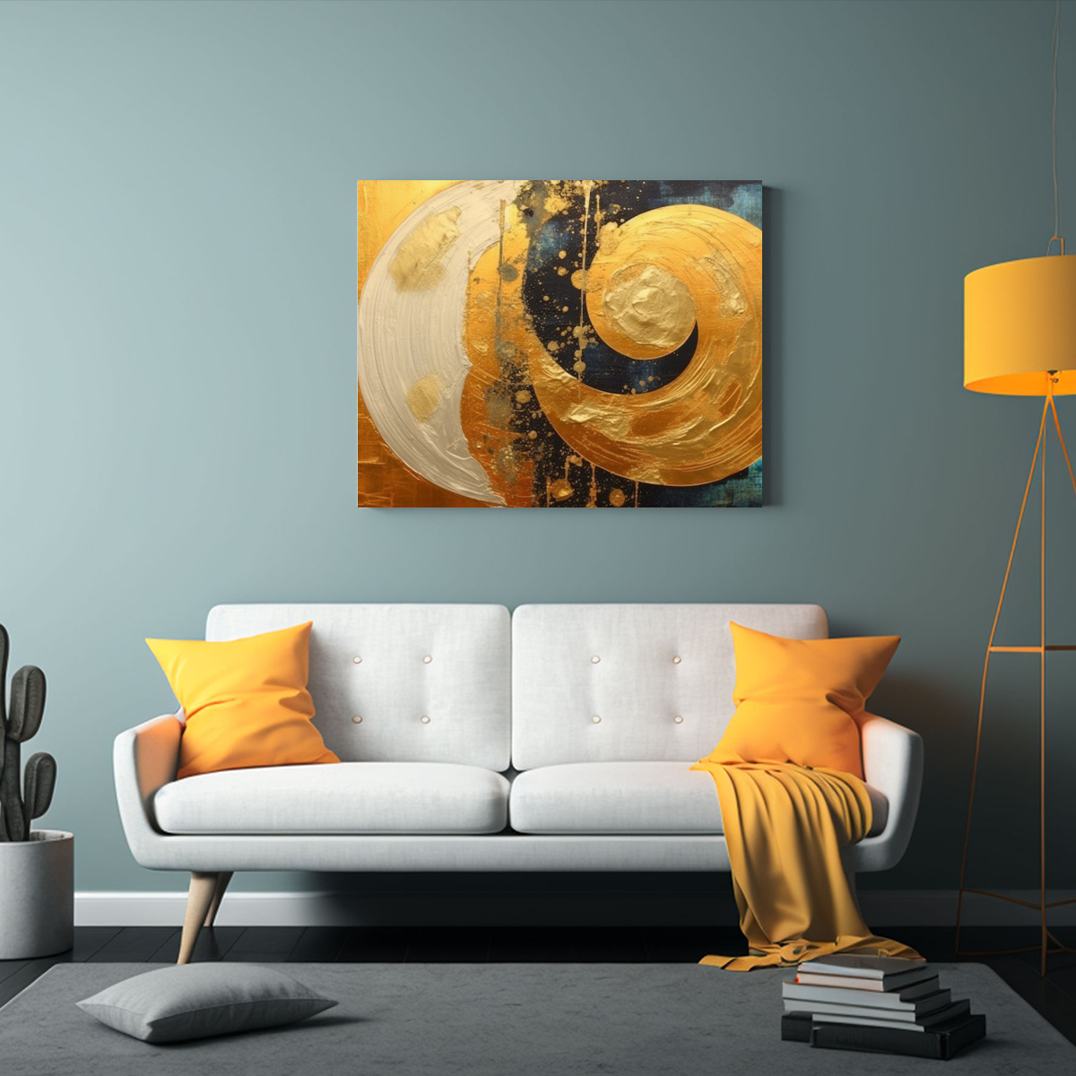 PINTURAS EN LIENZO DE FOIL DORADO ESTILO 75X50 CM - 2
