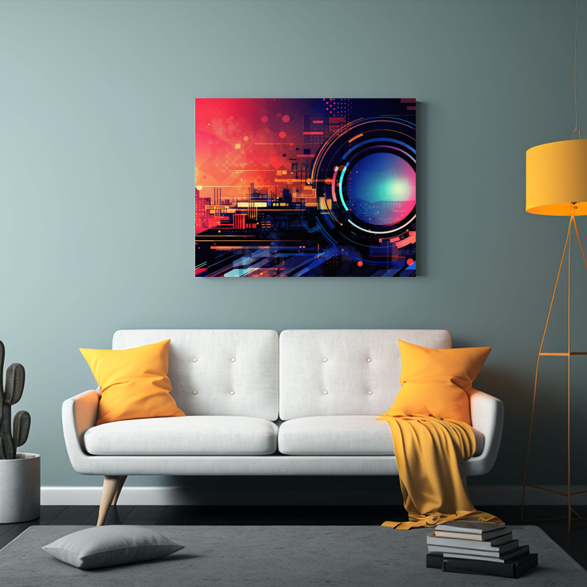 PINTURAS DECORATIVAS DE FONDO TECNOLÓGICO DE 40X30 CM - 2