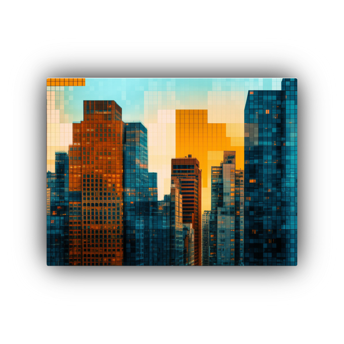 CUADRO INSPIRADOR DE CIUDAD MODERNA EN ESTILO DE 30X20 CM - 1