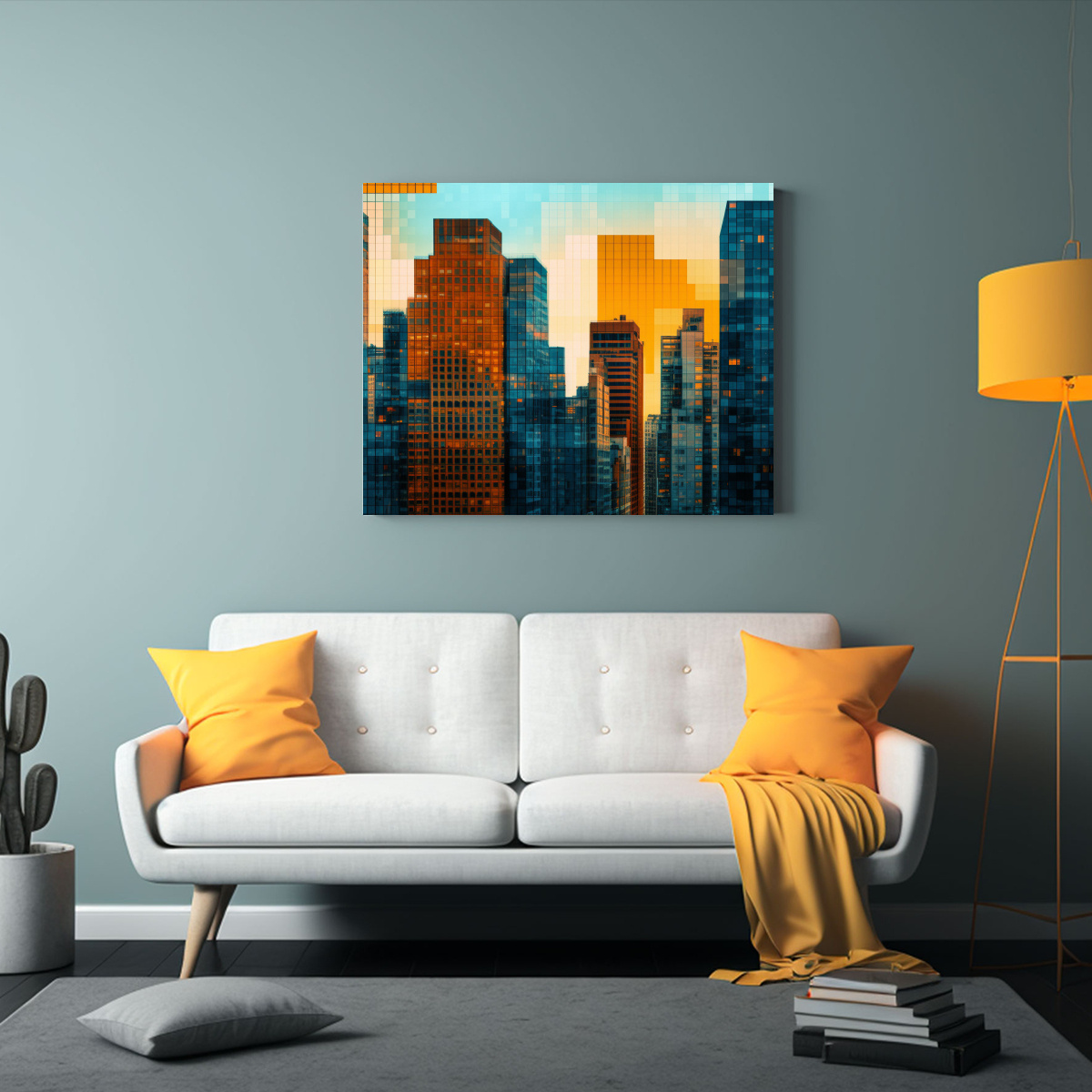 CUADRO INSPIRADOR DE CIUDAD MODERNA EN ESTILO DE 30X20 CM - 2