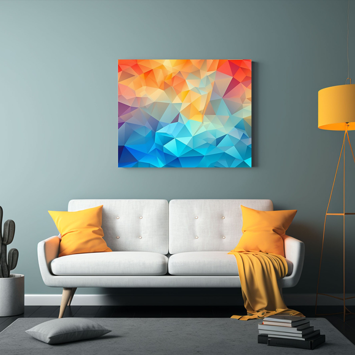 FONDO ABSTRACTO DE MOSAICO DE TRIÁNGULOS POLI 75X50 CM - 2