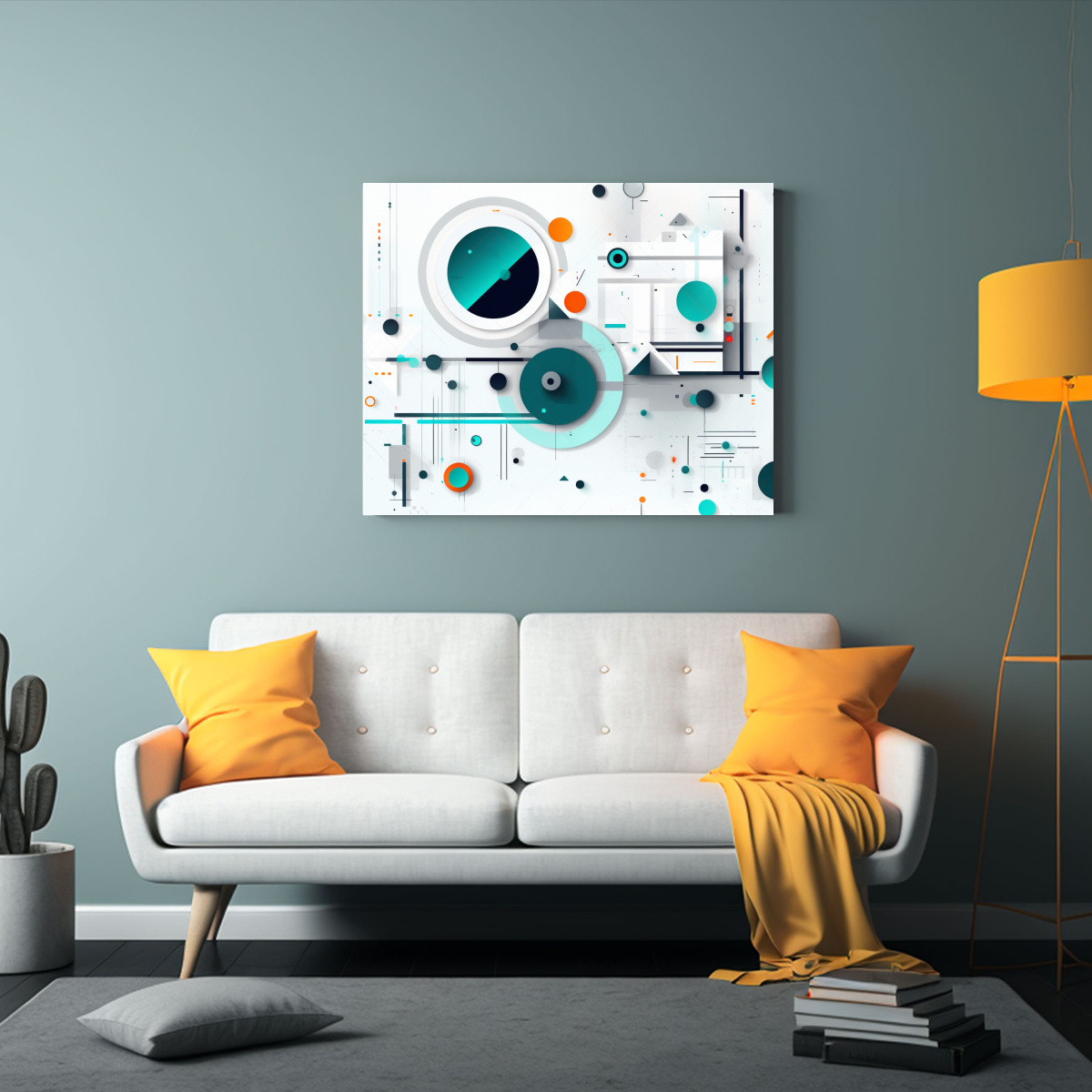 FONDO INSPIRADOR CON RECTÁNGULOS, CÍRCULOS Y 90X60 CM - 2