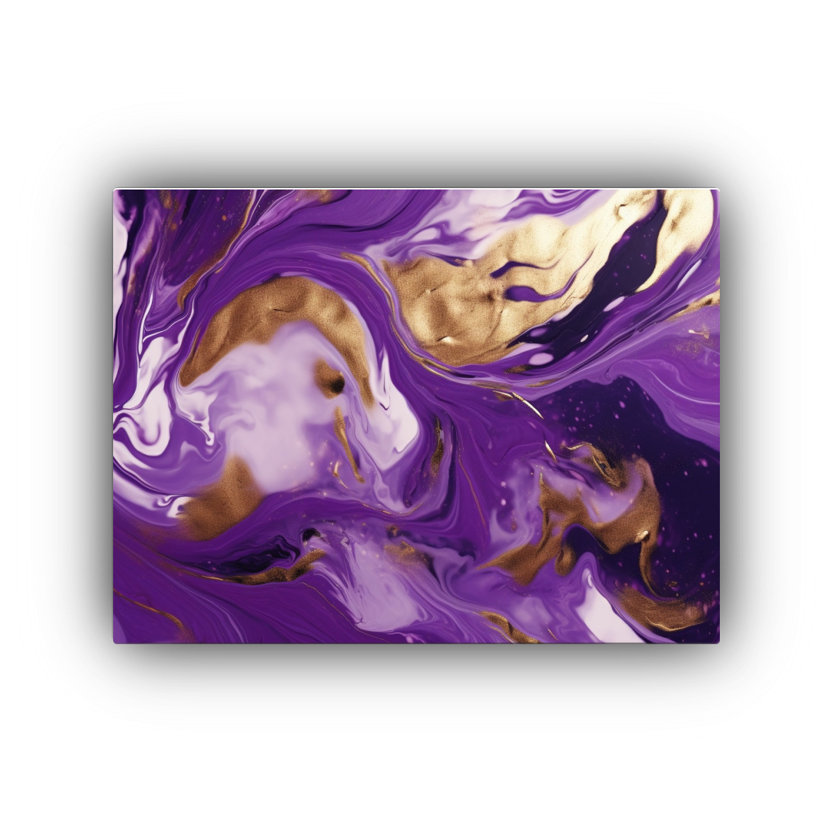 CUADRO ABSTRACTO DE MARBLING LÍQUIDO EN ESTILO 45X30 CM - 1