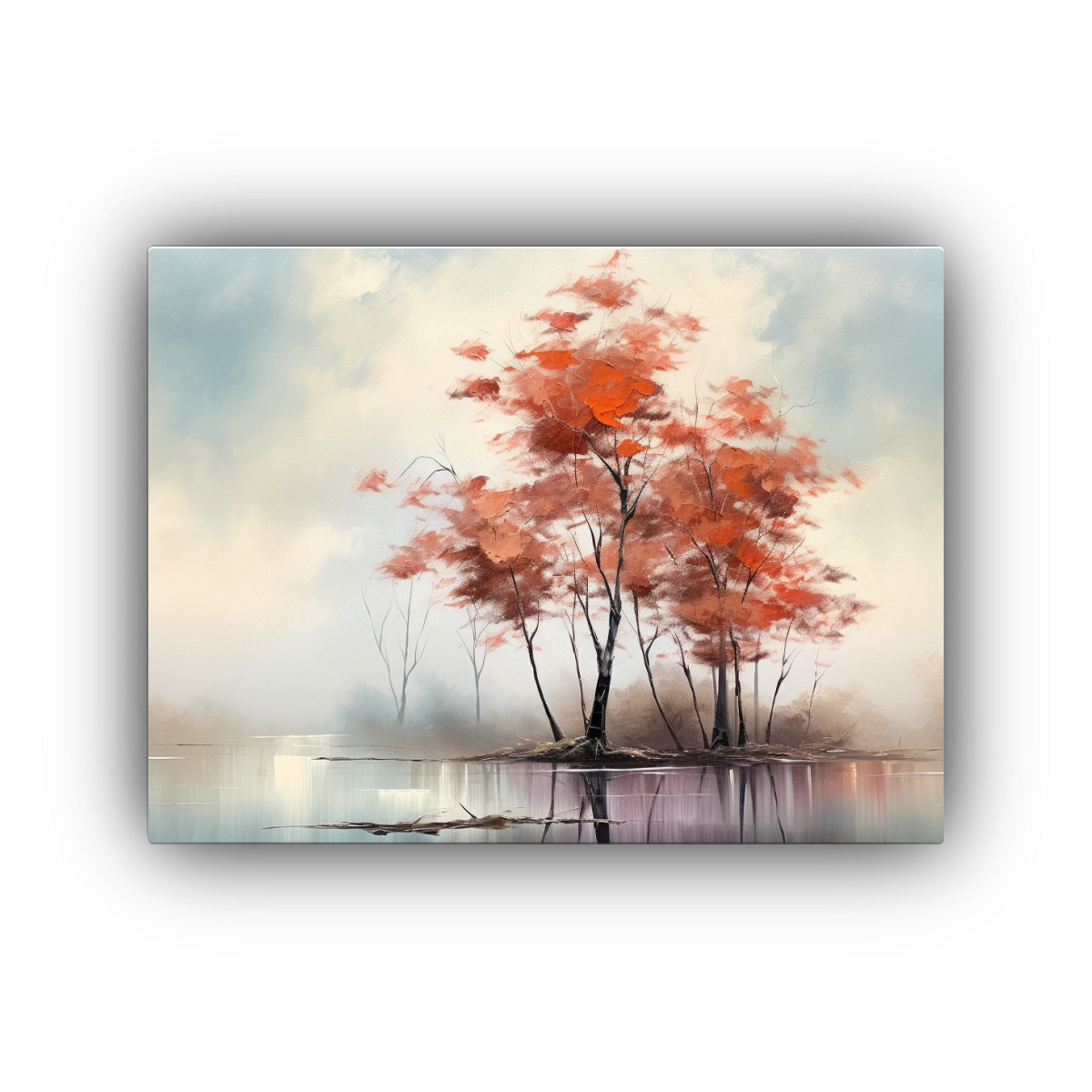 PINTURA AL ÓLEO DE ARTE MODERNO: TARDE BRUMOSA 30X20 CM - 1