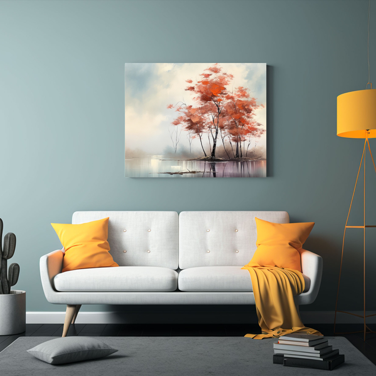 PINTURA AL ÓLEO DE ARTE MODERNO: TARDE BRUMOSA 30X20 CM - 2