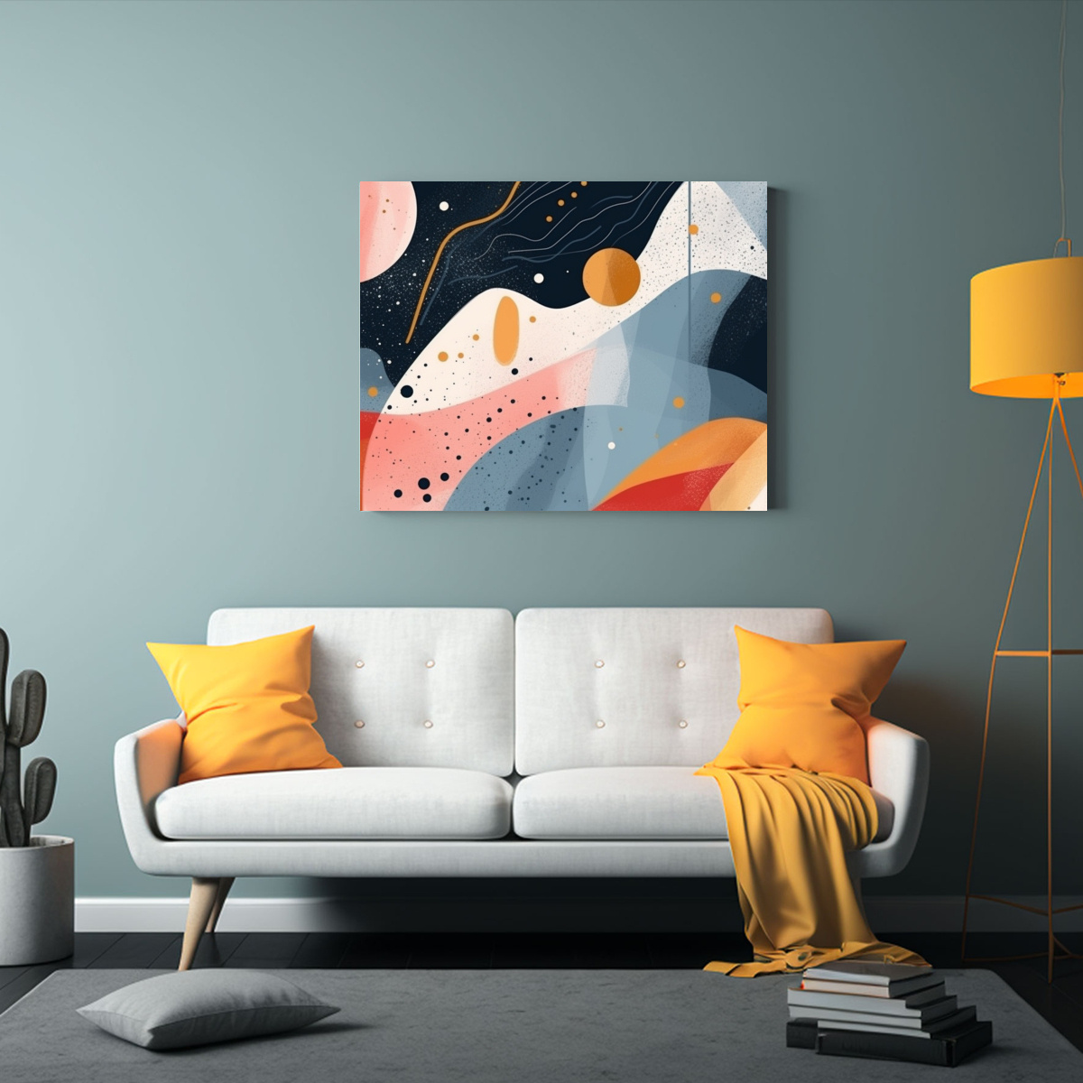 ARTE ABSTRACTO MATEMÁTICO CON SIMETRÍA EN 45X30 CM - 2