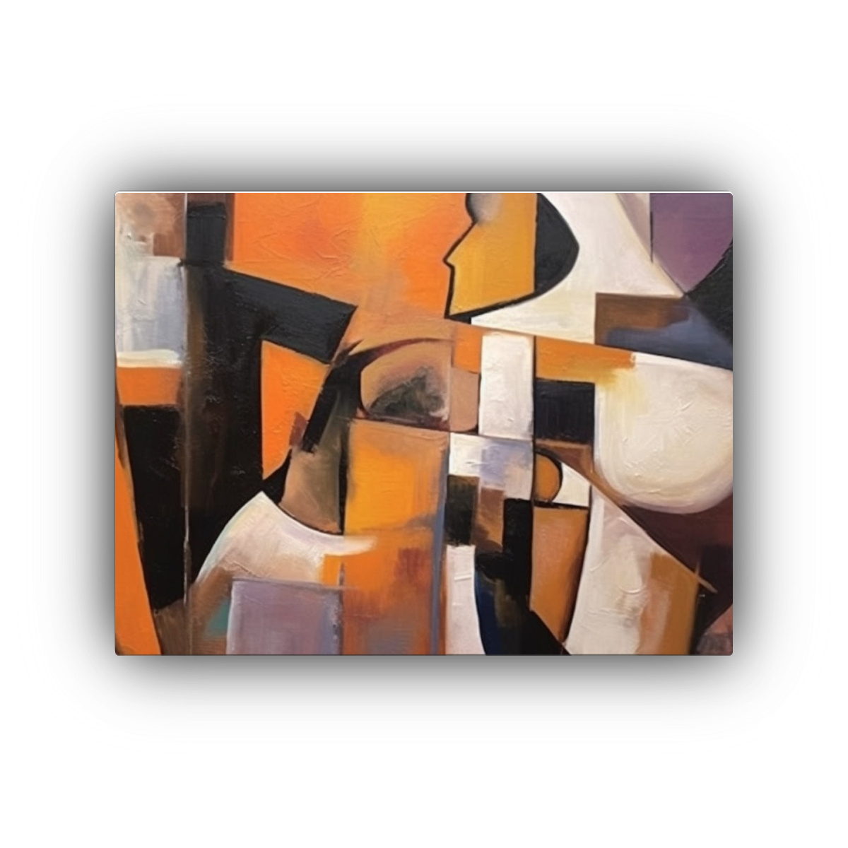 PINTURA GEOMÉTRICA DE FIGURA IMPRESIONISTA EN 40X30 CM - 1