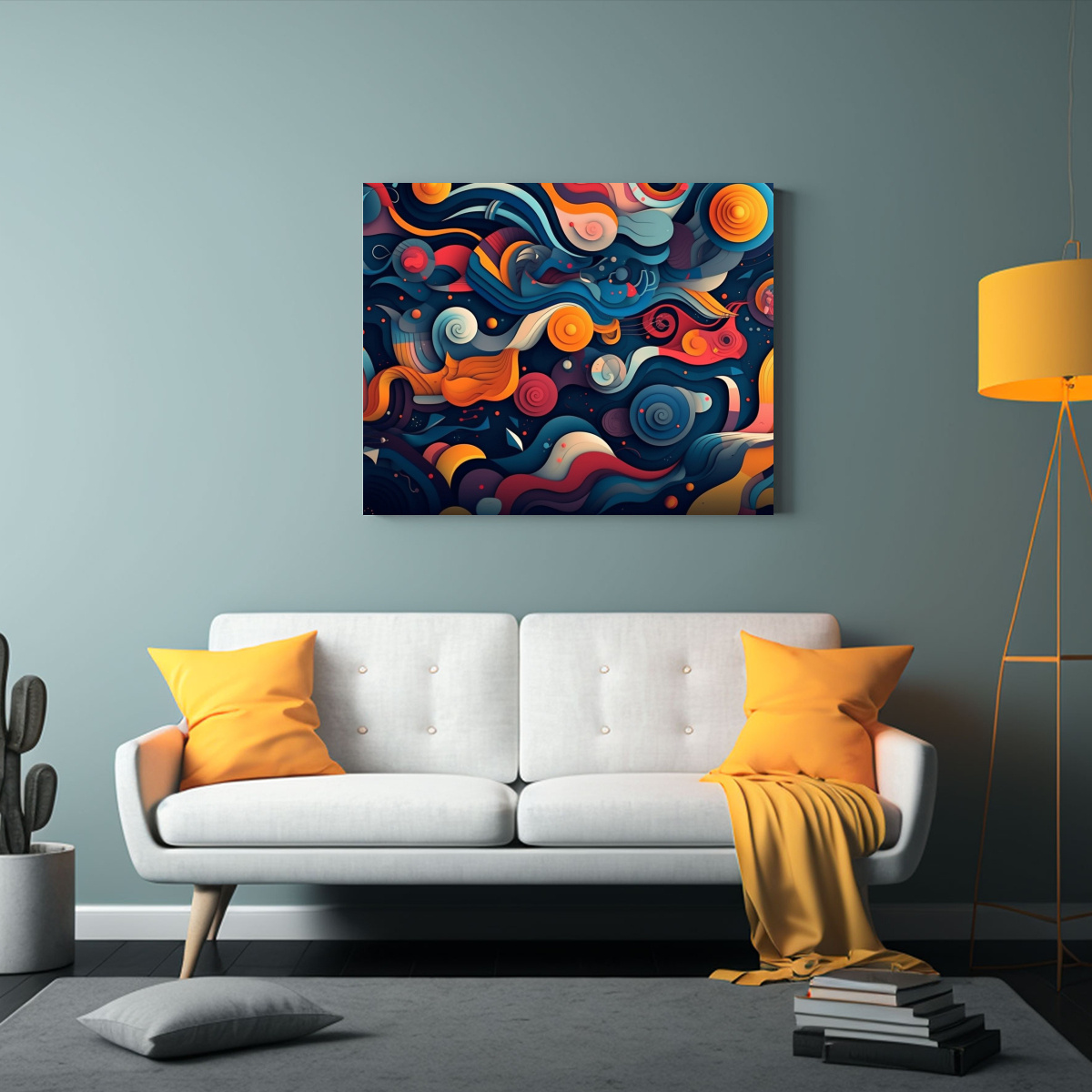 CUADRO ESPECTACULAR CON ESCENA ABSTRACTA EN 45X30 CM - 2