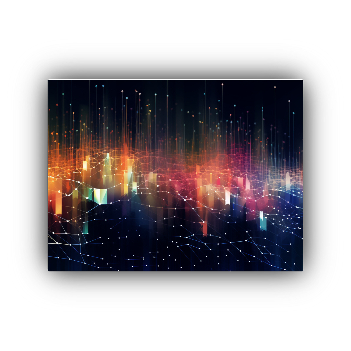 CUADRO ABSTRACTO DE DIGITALIZACIÓN CON COLORES 90X60 CM - 1