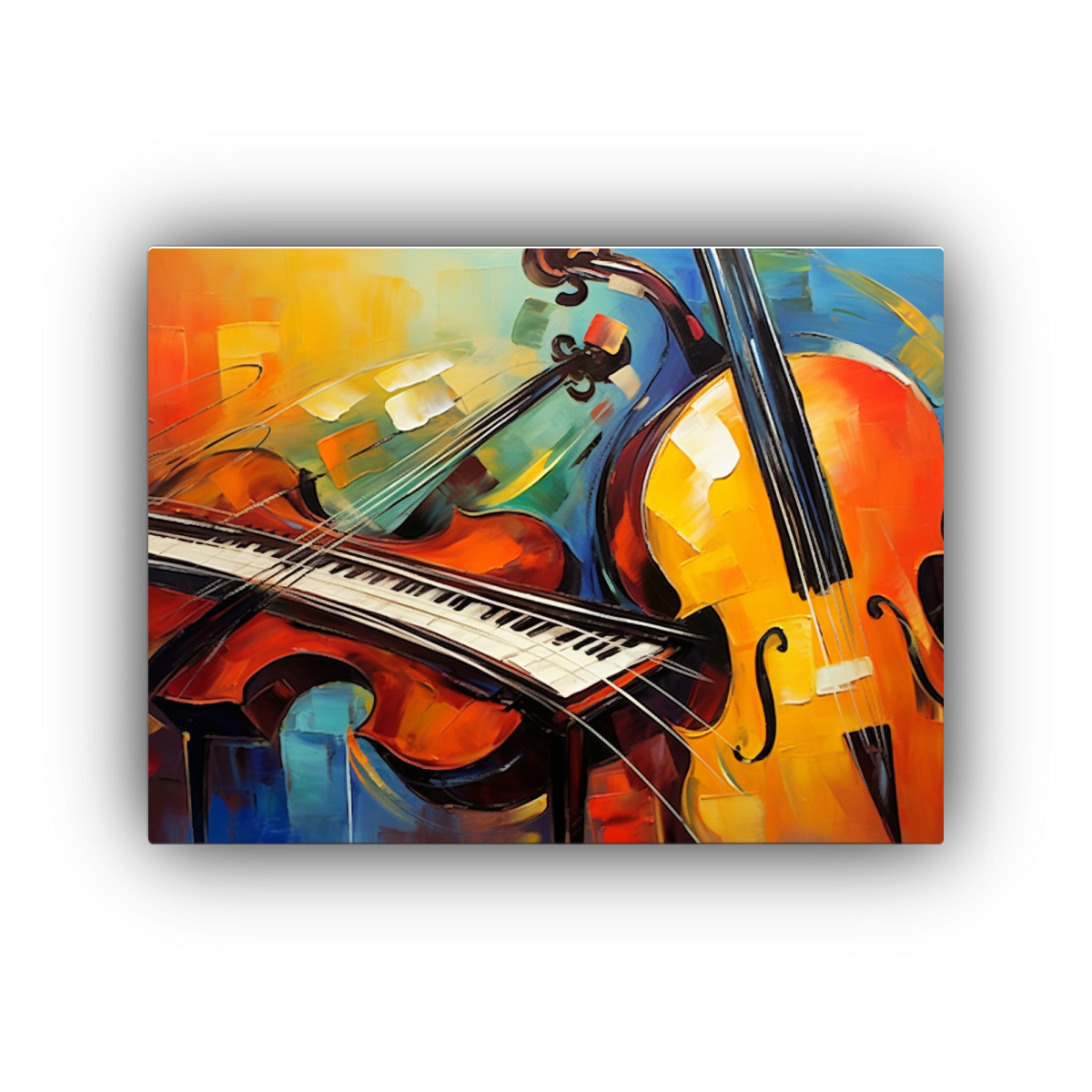 CUADRO DECORATIVO ARMONÍA PINTURA MODERNA ARTE 45X30 CM - 1