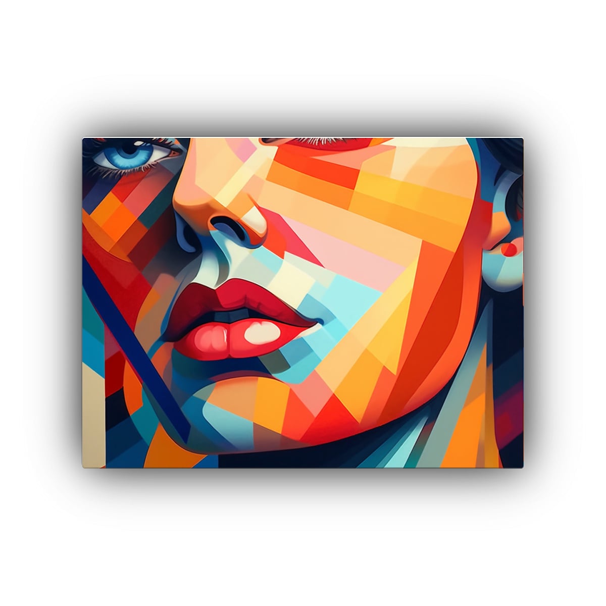 CUADRO DECORATIVO ROSTRO GEOMÉTRICO 45X30 CM - 1
