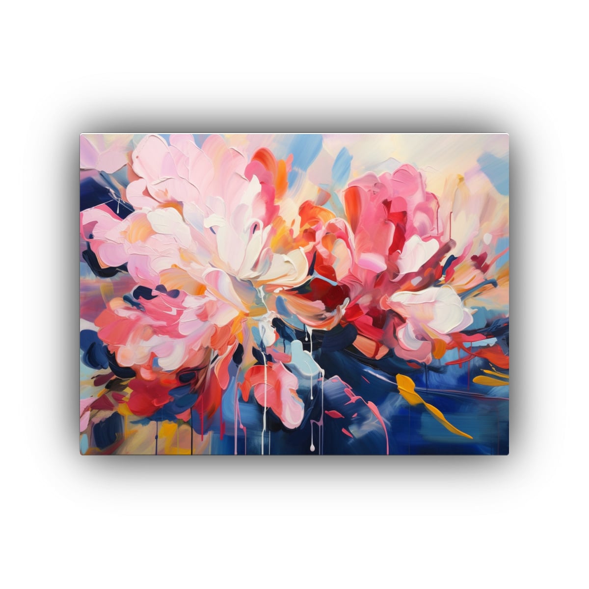 CUADRO DECORATIVO DE ARTE FLORAL EN ÓLEO SOBRE 60X40 CM - 1
