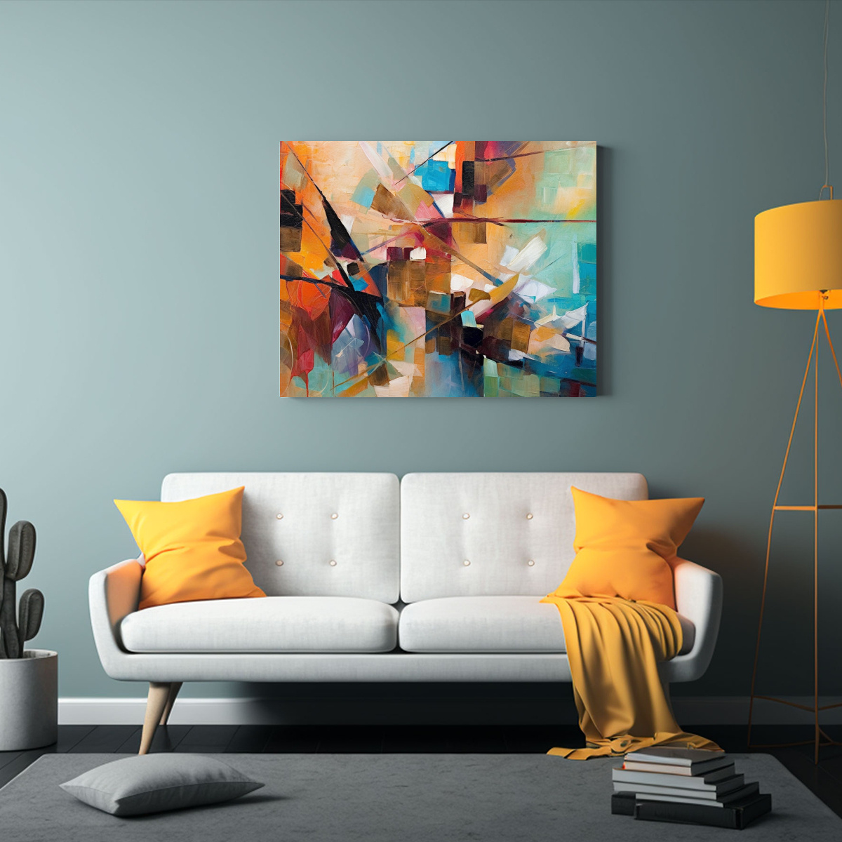 PINTURAS DECORATIVAS COMBINANDO ARTE Y DISEÑO 90X60 CM - 2