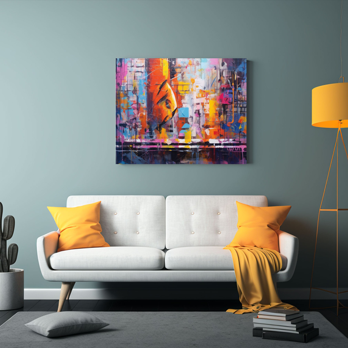 CUADRO DECORATIVO MODERNO DORMITORIO: TELA URBANA 90X60 CM - 2