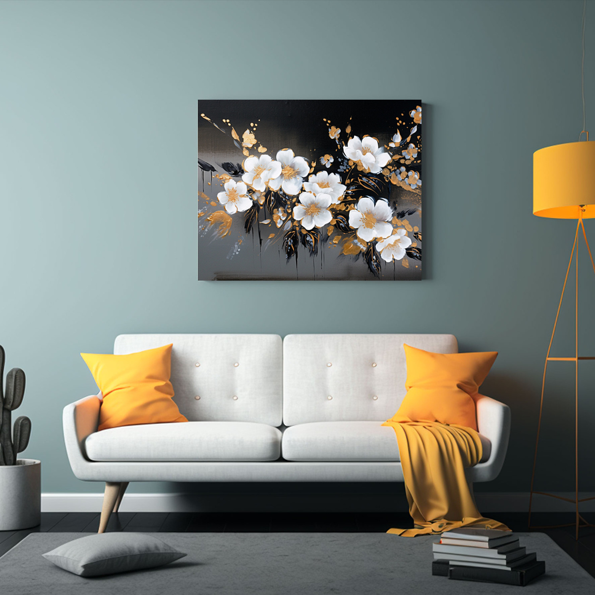 PINTURA DE LIENZO CON CALIDOS CONTRASTES DE 50X40 CM - 2