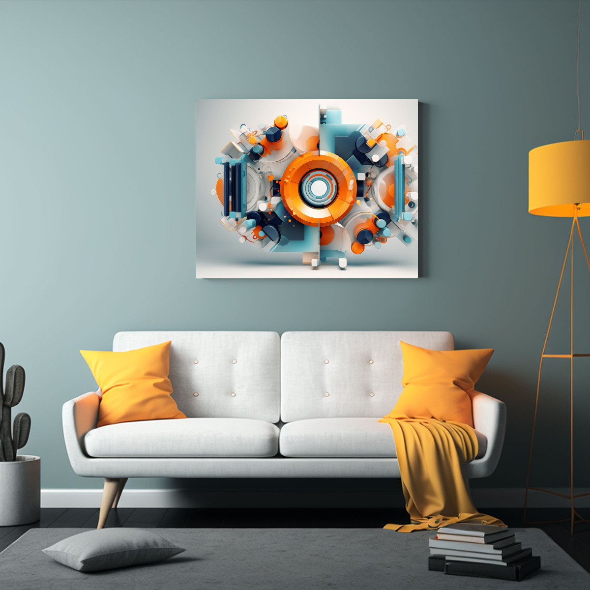 CUADRO ABSTRACTO EN RELIEVE CON TECNOLOGÍA 120X80 CM - 2