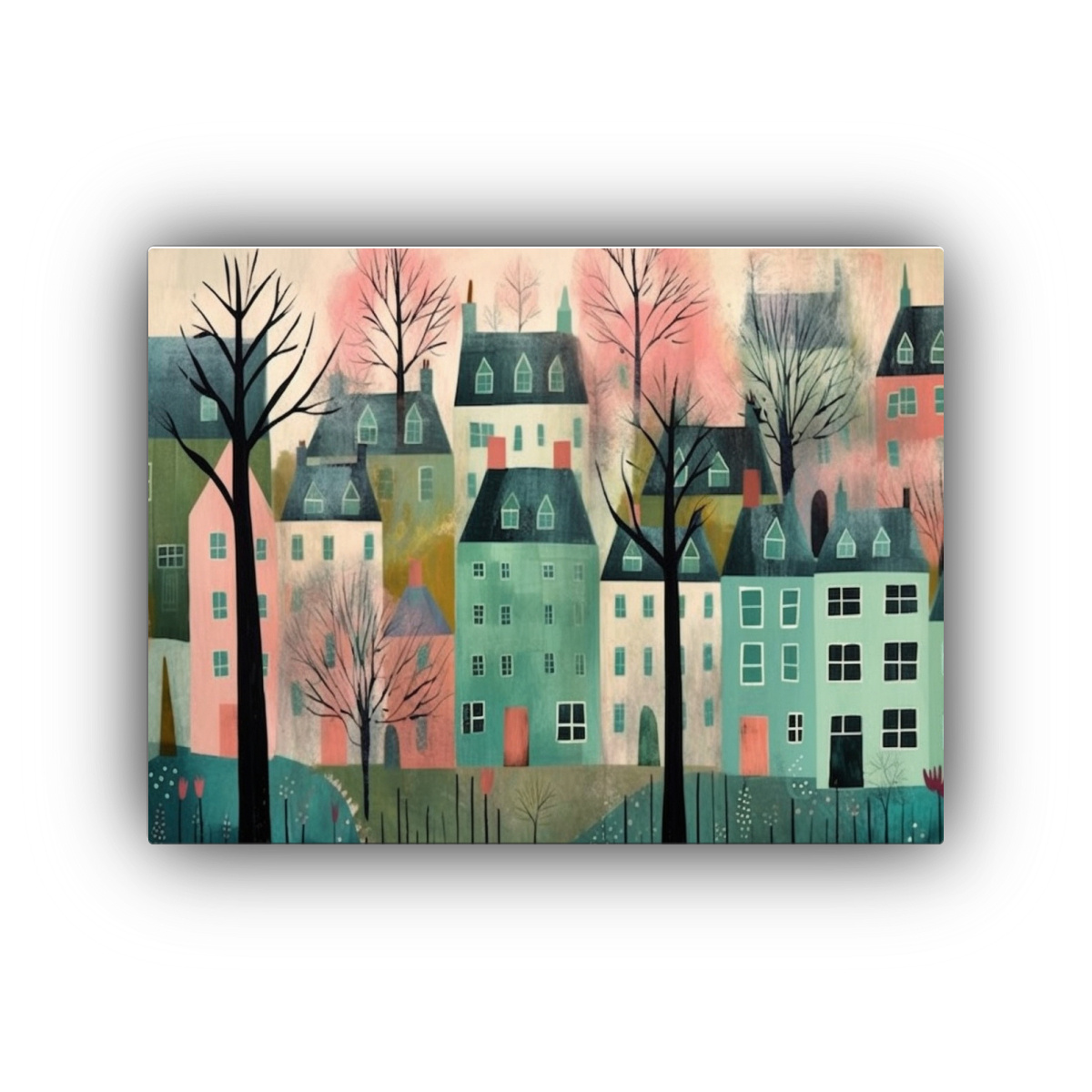 CUADRO VINTAGE PRIMAVERA ENCANTADORA EN TONOS 30X20 CM - 1