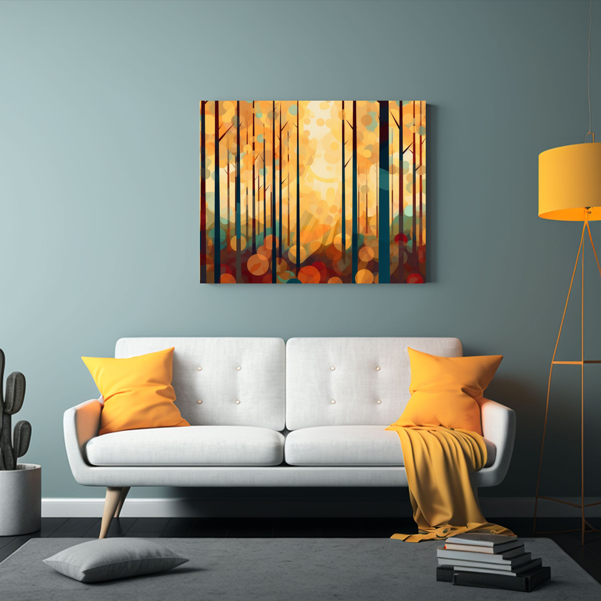 CUADRO ABSTRACTO MODERNO EN COLORES VIVOS PARA 120X80 CM - 2