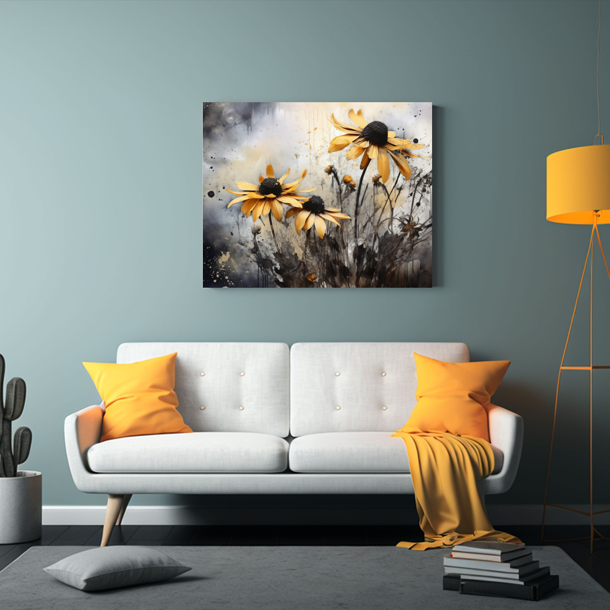 PINTURAS ABSTRACTAS EN NEGRO PARA DECORACIÓN CON 50X40 CM - 2