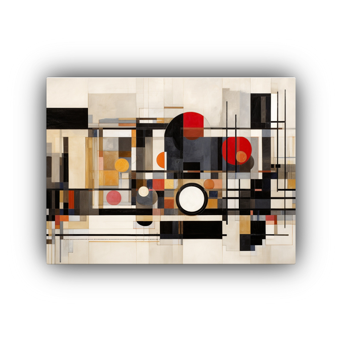 CUADRO MURAL AL ESTILO DE PIET MONDRIAN: DISEÑO 65X50 CM - 1